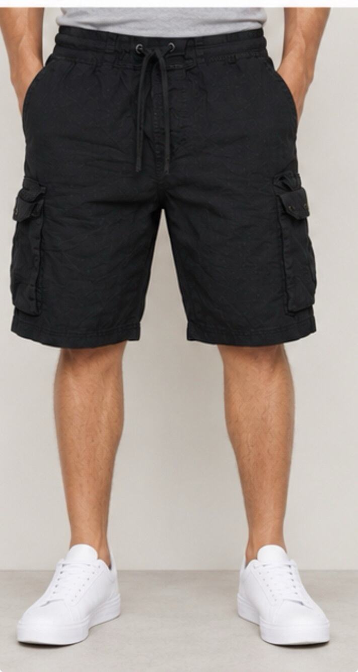 Highland Originals Cargo Shorts Men’s Medium Black Drawstring Utility Casual